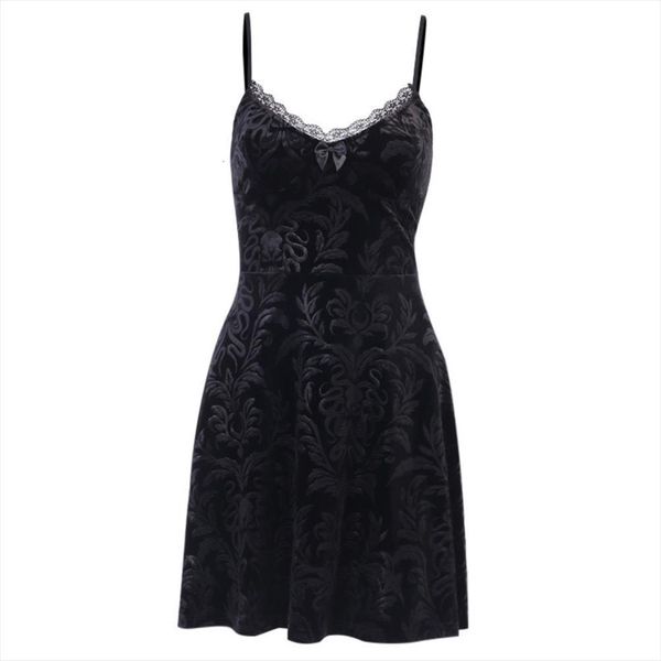 vintage mini gothic lace womens dresses up suspender bowknot flocking spaghetti strap pullover deep v cool retro, Black;gray
vintage mini gothic lace womens dresses up suspender bowknot flocking spaghetti strap pullover deep v cool retro, Black;gray