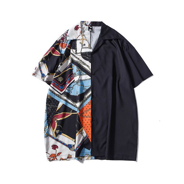 2021 summer men's vintage korean shirts fashion black white patchwork short sleeve chain striped print hawaiian beach shirt 35zt, White;black
2021 summer men's vintage korean shirts fashion black white patchwork short sleeve chain striped print hawaiian beach shirt 35zt, White;black