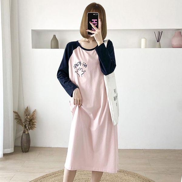 maternity dresses pure cotton t-shirt dress color-contrast long sleeve wear nursing clothes plus size pregnant women 3967, White
maternity dresses pure cotton t-shirt dress color-contrast long sleeve wear nursing clothes plus size pregnant women 3967, White