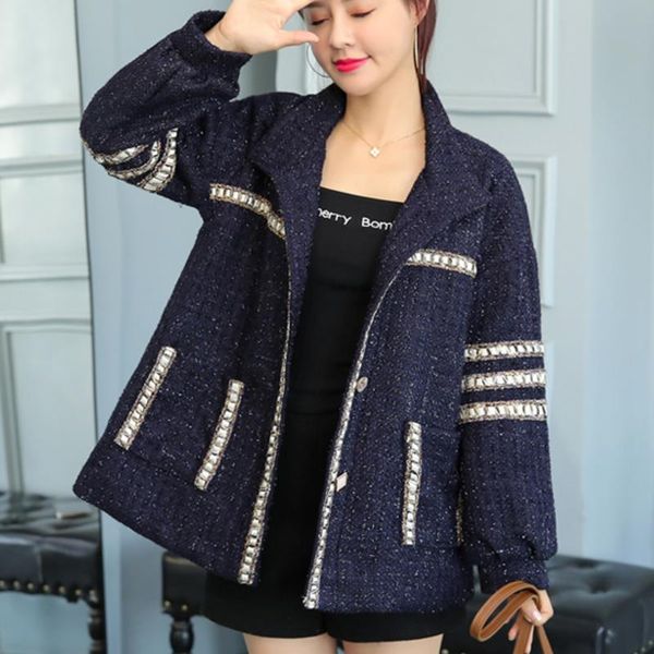 women's wool & blends tweed jacket 2021 vintage color block autumn winter korean fashion loose outerwear single-breasted jaqueta femini, Black
women's wool & blends tweed jacket 2021 vintage color block autumn winter korean fashion loose outerwear single-breasted jaqueta femini, Black