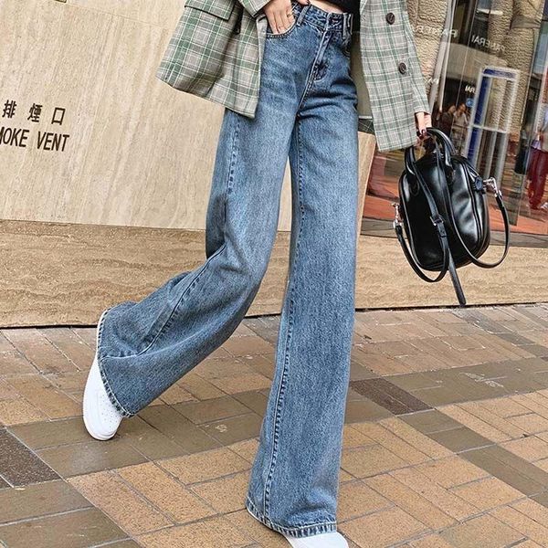 women's jeans loose high-waisted wide-leg denim trousers retro fashion all-match harajuku straight leg pant chic street casual, Blue
women's jeans loose high-waisted wide-leg denim trousers retro fashion all-match harajuku straight leg pant chic street casual, Blue