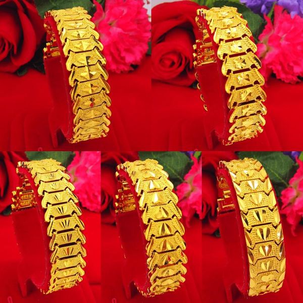 link, chain 16mm thick wide wrist bracelet men yellow gold filled carved cool male jewelry gift, Black
link, chain 16mm thick wide wrist bracelet men yellow gold filled carved cool male jewelry gift, Black