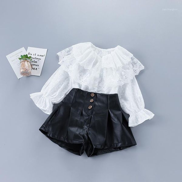 clothing sets 2-7 years girl set 2021 autumn fashion lace flower solid shirt + leather pant kid children1, White
clothing sets 2-7 years girl set 2021 autumn fashion lace flower solid shirt + leather pant kid children1, White