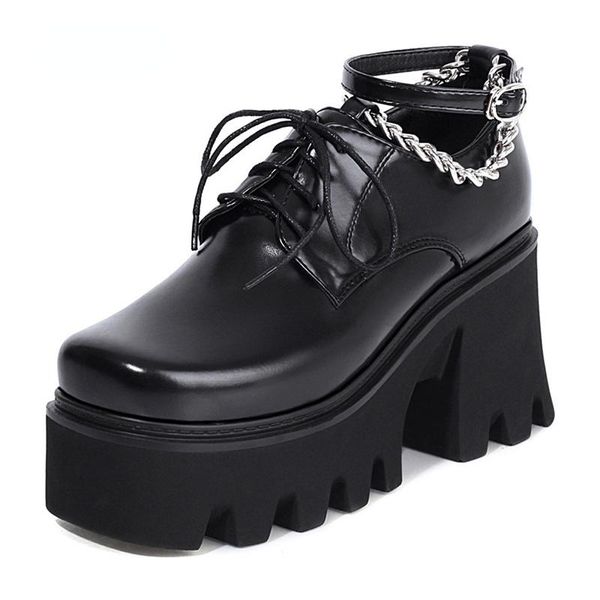 dress shoes chain gothic punk platform for women thick heel square toe goth girls soft leather pu ladies party, Black
dress shoes chain gothic punk platform for women thick heel square toe goth girls soft leather pu ladies party, Black