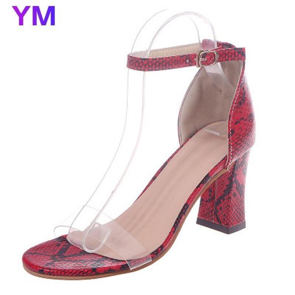 sandals wild style women fashion snakeskin round toe peep square heel buckle strap outdoor casual shoes 36-42, Black 
sandals wild style women fashion snakeskin round toe peep square heel buckle strap outdoor casual shoes 36-42, Black