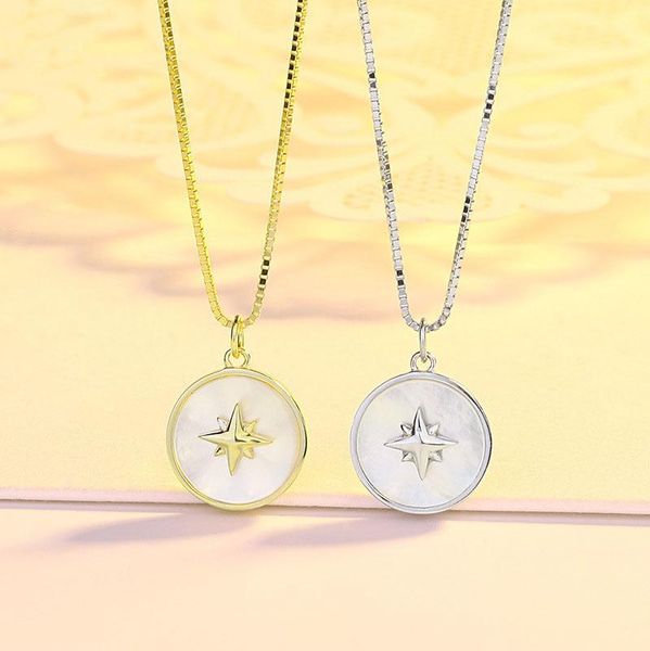 chains s925 sterling silver shell necklace female creative personality eight-pointed star compass pendant clavicle chain jewelry
chains s925 sterling silver shell necklace female creative personality eight-pointed star compass pendant clavicle chain jewelry