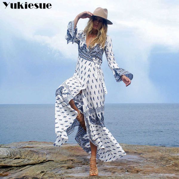 summer lady long chiffon dress women sleeved printed bohemian dresses split up vintage clothes beach dress 210608, Black;gray
summer lady long chiffon dress women sleeved printed bohemian dresses split up vintage clothes beach dress 210608, Black;gray
