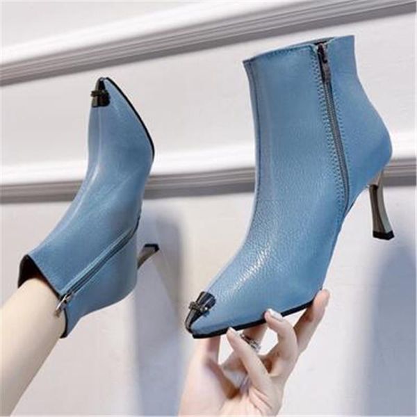 boots 2021 style autumn winter pumps fashion elegant high heel women's casual leather pointed thin heeled ankle 35-40, Black
boots 2021 style autumn winter pumps fashion elegant high heel women's casual leather pointed thin heeled ankle 35-40, Black