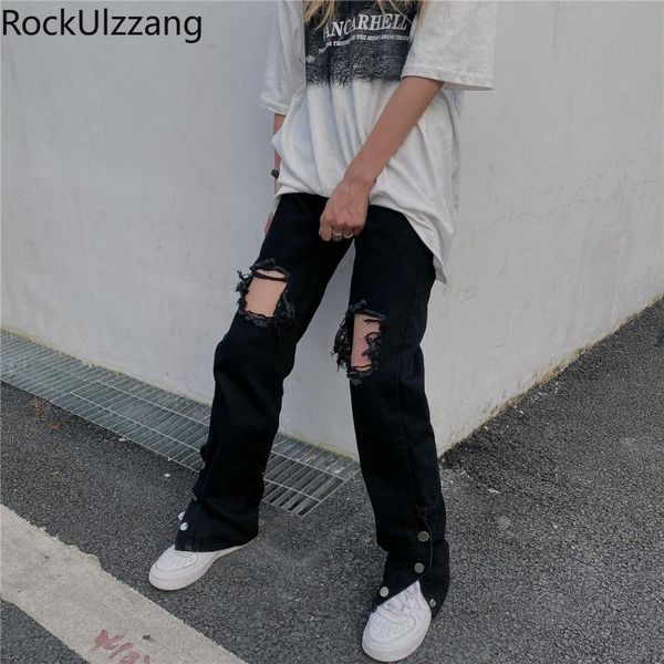 women's jeans boyfriend streetwear women fashion slim black denim pant ripped hole casual vintage destroyed patchwork side button, Blue
women's jeans boyfriend streetwear women fashion slim black denim pant ripped hole casual vintage destroyed patchwork side button, Blue