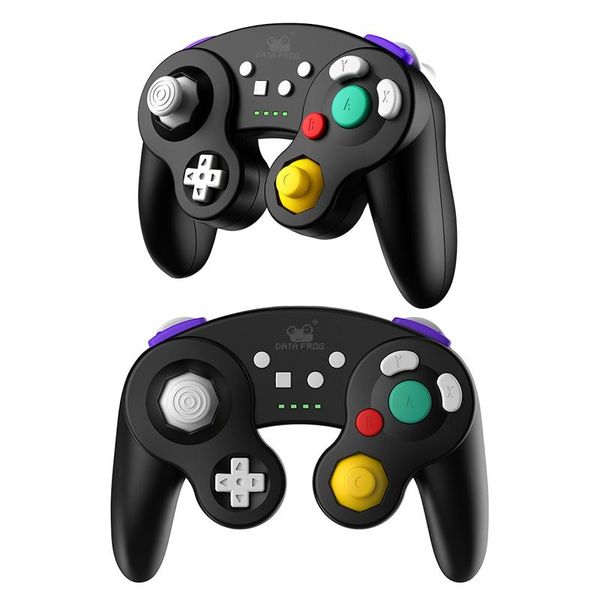 data frog 2 pcs bluetooth wireless game controller black & purple