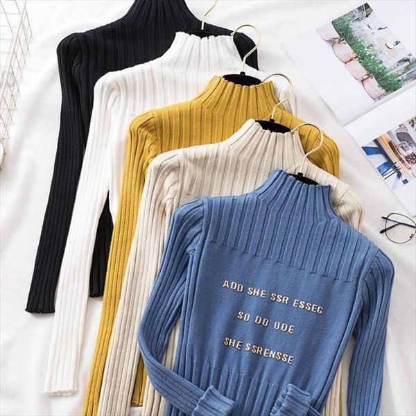 woman pull hiver autumn and womens sweater winter knitting turtleneck slim femme chandails, White;black
woman pull hiver autumn and womens sweater winter knitting turtleneck slim femme chandails, White;black