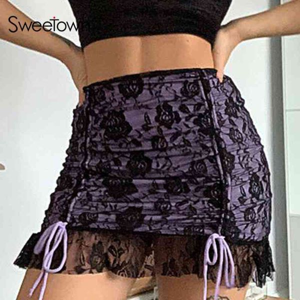 sweetown flower mesh goth y2k skirts womens double layer lace up e girl mini skirt dark academia aesthetic vintage streetwear, Black
sweetown flower mesh goth y2k skirts womens double layer lace up e girl mini skirt dark academia aesthetic vintage streetwear, Black