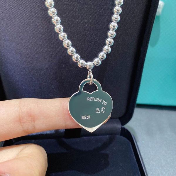 pendant necklaces real925 logo 1:1 classic large 4mm round bead love tif necklace ladies luxury jewelry ity brand party gift, Silver
pendant necklaces real925 logo 1:1 classic large 4mm round bead love tif necklace ladies luxury jewelry ity brand party gift, Silver