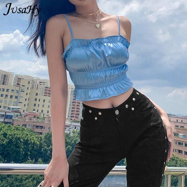 women's tanks & camis jusahy y2k vintage pure color camisole for women fairy grunge sleeveless shirring ruffle corset summer trend, White
women's tanks & camis jusahy y2k vintage pure color camisole for women fairy grunge sleeveless shirring ruffle corset summer trend, White