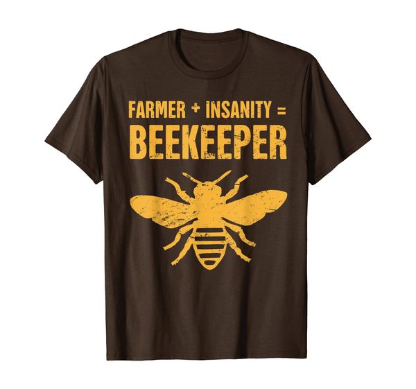 farmer insanity = beekeeper | funny beekeeping t-shirt, White;black