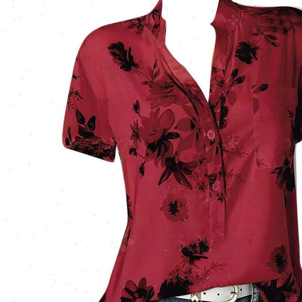 2021 fashion women blouses printing pocket plus size short sleeve easy shirt womens and blouses blusas ad, White
2021 fashion women blouses printing pocket plus size short sleeve easy shirt womens and blouses blusas ad, White