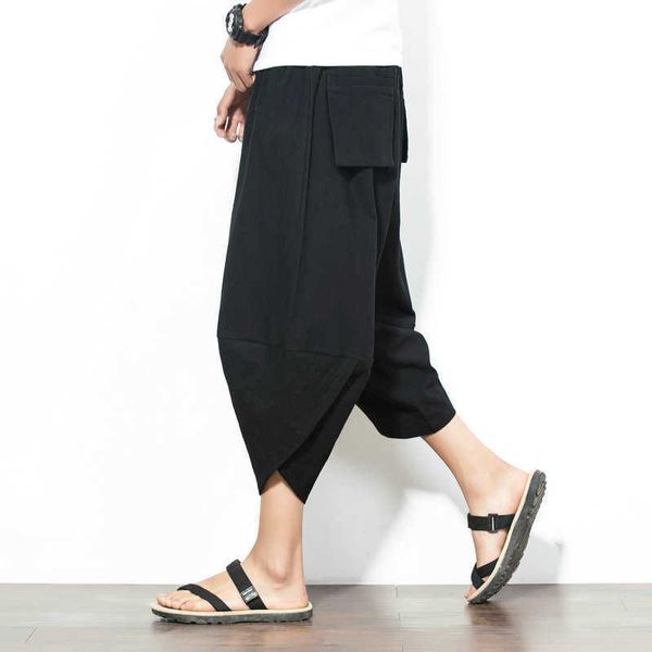 japanese summer linen cropped trousers men's solid color casual loose large size harem pants 3/4 pants men's trousers p0806, White;black
japanese summer linen cropped trousers men's solid color casual loose large size harem pants 3/4 pants men's trousers p0806, White;black