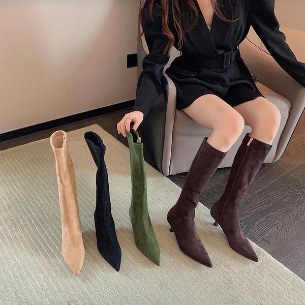 sandals fashion women knee boots sock stretch booties autumn winter flock botas thin low heels side zipper pointed toe pumps black/green
sandals fashion women knee boots sock stretch booties autumn winter flock botas thin low heels side zipper pointed toe pumps black/green