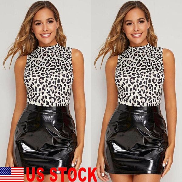 women's t-shirt ladies womens mock neck stretch sleeveless vest jumper o-neck leopard printed tees clothing, White
women's t-shirt ladies womens mock neck stretch sleeveless vest jumper o-neck leopard printed tees clothing, White