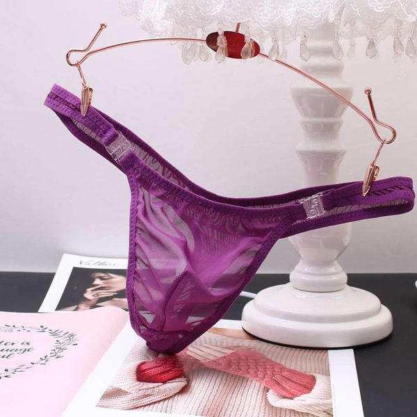 men's thong transparent solid color perspective traceless removable activity buckle seductive fun lace t-pants, Black;white
men's thong transparent solid color perspective traceless removable activity buckle seductive fun lace t-pants, Black;white