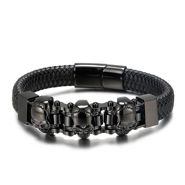 charm bracelets haolynjoy cowhide braided bracelet 12mm combination punk style stainless steel men's jewelry accessories, Golden;silver
charm bracelets haolynjoy cowhide braided bracelet 12mm combination punk style stainless steel men's jewelry accessories, Golden;silver