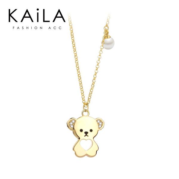 pendant necklaces teddy co- bear love necklace female summer pearl clavicle chain send girlfriend heart-shaped design sense, Silver
pendant necklaces teddy co- bear love necklace female summer pearl clavicle chain send girlfriend heart-shaped design sense, Silver