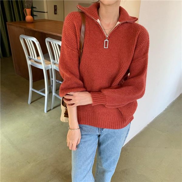 women's sweaters hzirip women knitted sweater 2021 autumn casual all match female pullover zipper turtleneck elegant solid concise offi, White;black
women's sweaters hzirip women knitted sweater 2021 autumn casual all match female pullover zipper turtleneck elegant solid concise offi, White;black