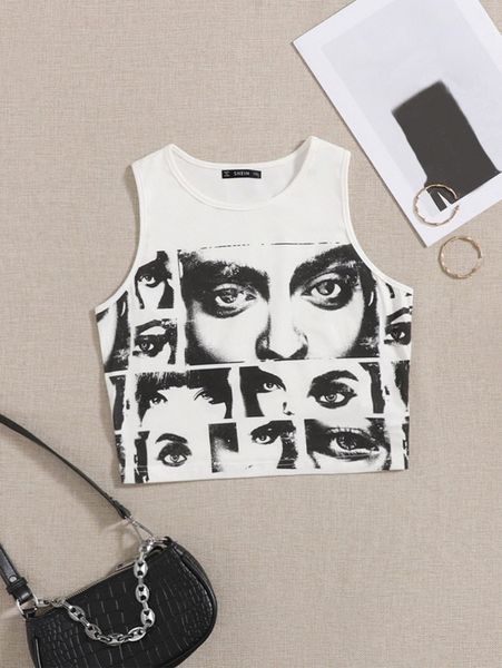 plus figure graphic tank x3rm#, Black