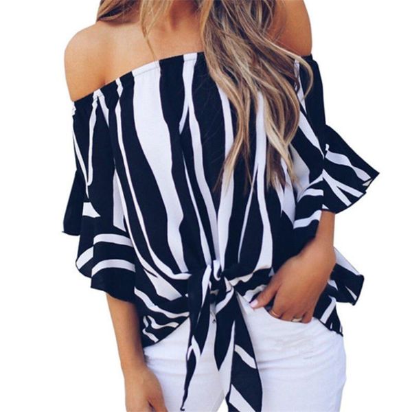 women's blouses & shirts visnxgi off shoulder loose stripe chiffon blouse summer women casual butterfly sleeve tie bow decoration c, White
women's blouses & shirts visnxgi off shoulder loose stripe chiffon blouse summer women casual butterfly sleeve tie bow decoration c, White