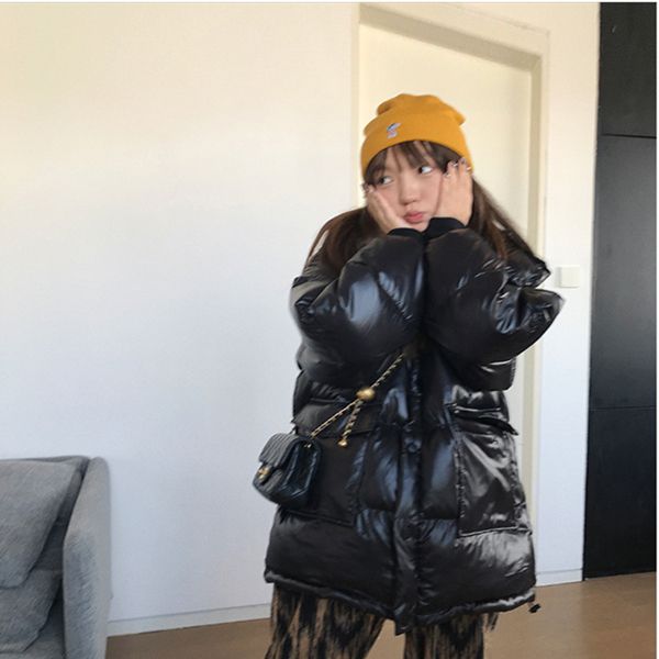 women's bright face down jacket new mid-length lightweight net red cover, Black
women's bright face down jacket new mid-length lightweight net red cover, Black