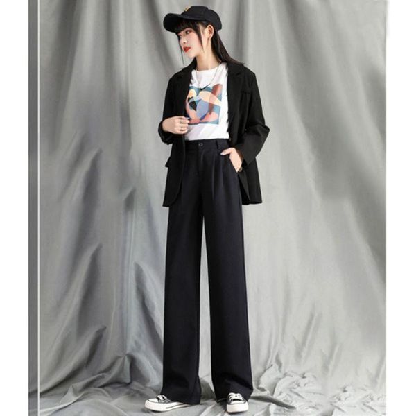 women's pants & capris high-waist suit straight loose 2021 spring and summer slim black wide-leg qn*, Black;white
women's pants & capris high-waist suit straight loose 2021 spring and summer slim black wide-leg qn*, Black;white