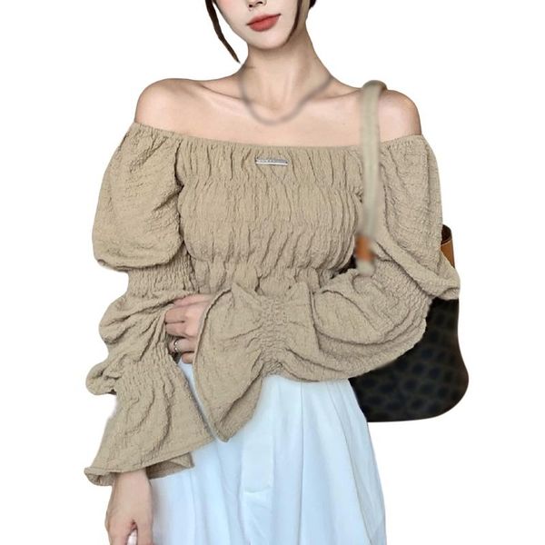 women's blouses & shirts blouse for women off shoulder long sleeve club party shirt puff ruffle tunic crop tube, White
women's blouses & shirts blouse for women off shoulder long sleeve club party shirt puff ruffle tunic crop tube, White