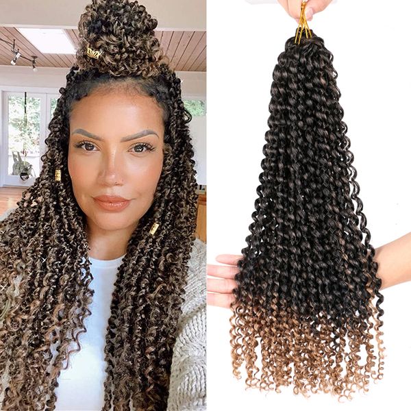 18 inch long passion twist crochet hair extensions synthetic water wave braiding hair bohemia crochet braids for butterfly locs, Black
18 inch long passion twist crochet hair extensions synthetic water wave braiding hair bohemia crochet braids for butterfly locs, Black