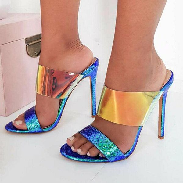 dress shoes summer women's high heeled sandals pointed open toe transparent colorful slippers, Black
dress shoes summer women's high heeled sandals pointed open toe transparent colorful slippers, Black