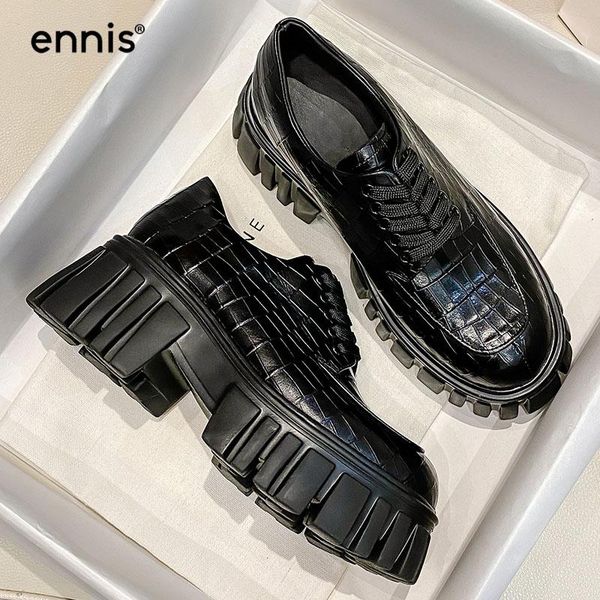dress shoes ennis brand spring casual woman thick bottomed lace up genuine leather on platform oxfords women's chunky c102, Black
dress shoes ennis brand spring casual woman thick bottomed lace up genuine leather on platform oxfords women's chunky c102, Black