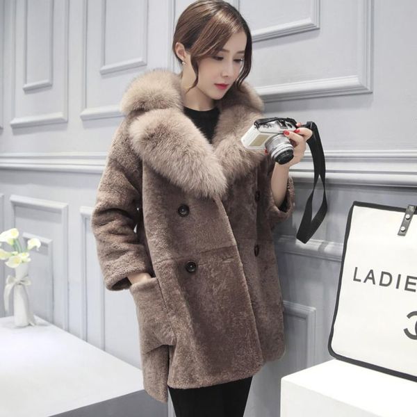 women's fur & faux trodeam 2021 fashionable coat sheep shearing coats for autumn and winter mid-length collars, Black
women's fur & faux trodeam 2021 fashionable coat sheep shearing coats for autumn and winter mid-length collars, Black