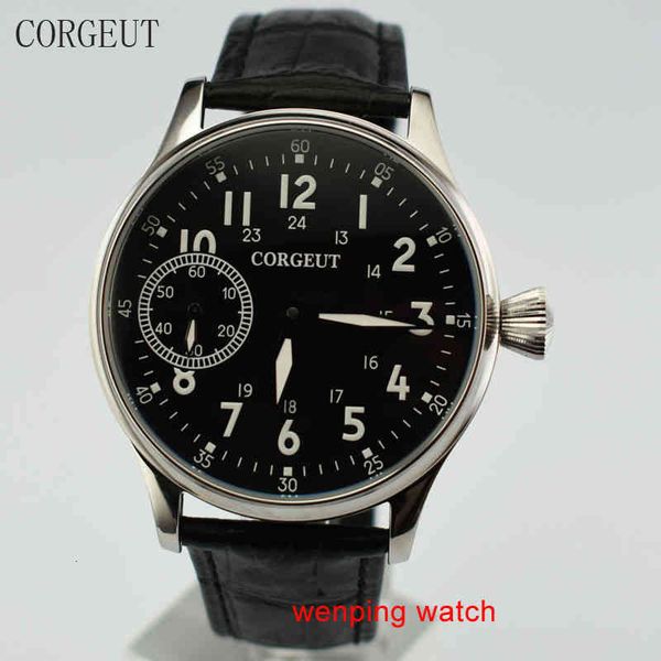 44mm black dial asia corgeut hand-wringing 6497 movement men clock e2447, Slivery;brown
44mm black dial asia corgeut hand-wringing 6497 movement men clock e2447, Slivery;brown