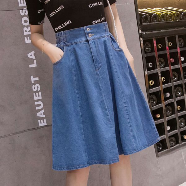 hip hop new spring and summer 2021 denim medium length women's a-line umbrella high waist korean pleated puffy skirt k, Blue
hip hop new spring and summer 2021 denim medium length women's a-line umbrella high waist korean pleated puffy skirt k, Blue