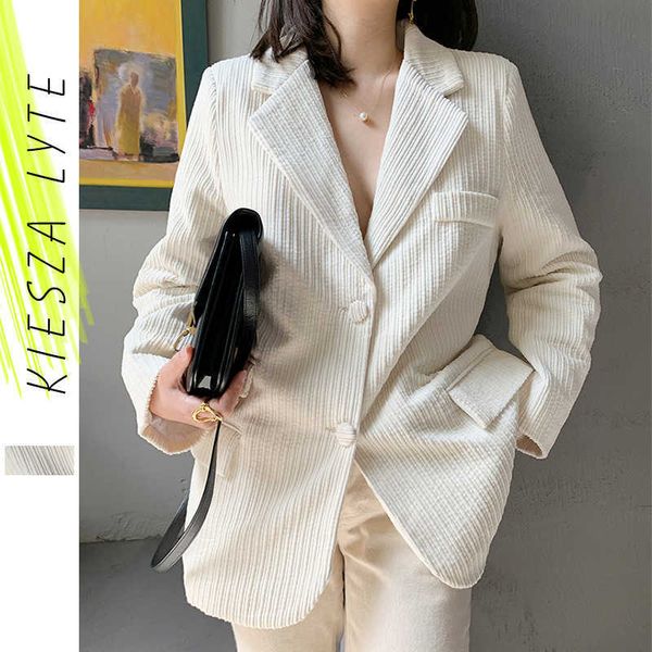 white corduroy blazer female office lady blazers casual trendy fashion clothing solid jacket 210608, White;black
white corduroy blazer female office lady blazers casual trendy fashion clothing solid jacket 210608, White;black
