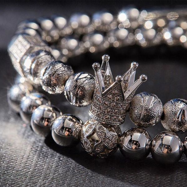 men bracelet 2pcs/set luxury crown pave cubic zirconia starlight ball charms copper beads bangles for gift valentine's day christmas, Golden;silver
men bracelet 2pcs/set luxury crown pave cubic zirconia starlight ball charms copper beads bangles for gift valentine's day christmas, Golden;silver