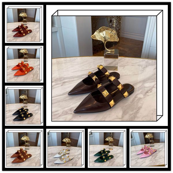 11 colors fashion spring and summer new baotou low heel cowhide pointed womens half slippers solid color womens sandals, Black
11 colors fashion spring and summer new baotou low heel cowhide pointed womens half slippers solid color womens sandals, Black