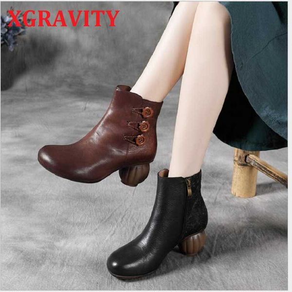 xgravity s103 elegant cow genuine leather chunky high heel pumps fretwork round toe ladies boots women casual boots new shoes 210429, Black
xgravity s103 elegant cow genuine leather chunky high heel pumps fretwork round toe ladies boots women casual boots new shoes 210429, Black