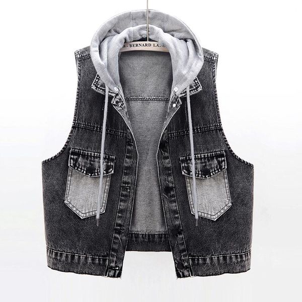 women's vests summer removable hooded denim vest women student waistcoat casual short sleeveless jacket coat korean loose jeans female, Black;white
women's vests summer removable hooded denim vest women student waistcoat casual short sleeveless jacket coat korean loose jeans female, Black;white