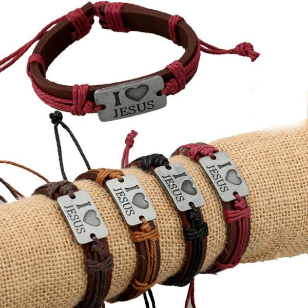 charm bracelets fashion i love jesus bracelet vintage retro genuine leather wrap bangle adjustable wristbands men women cross jewelry gift, Golden;silver
charm bracelets fashion i love jesus bracelet vintage retro genuine leather wrap bangle adjustable wristbands men women cross jewelry gift, Golden;silver