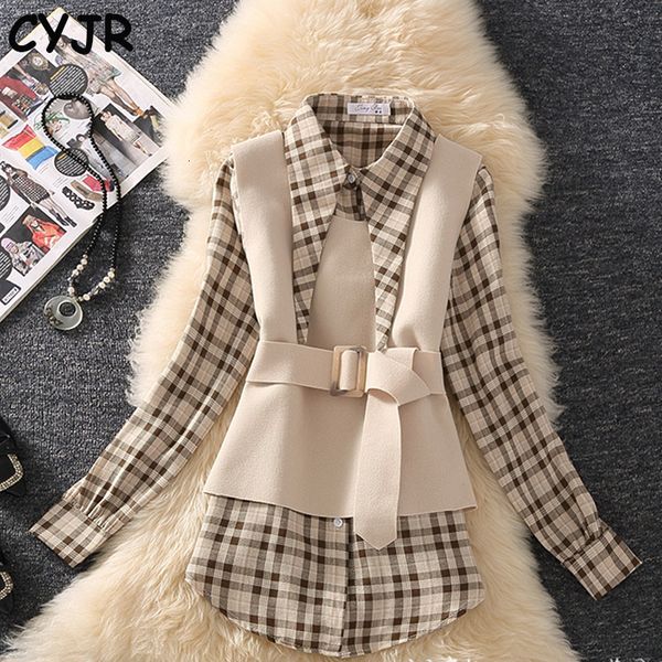 cyjr retro chess single-breast lower shirt + thin waist belt wool elegant fall vest 2 female ensemble 2021 new 5sgx, Gray
cyjr retro chess single-breast lower shirt + thin waist belt wool elegant fall vest 2 female ensemble 2021 new 5sgx, Gray