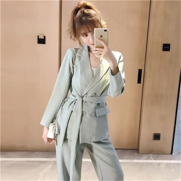 women autumn winter lace up suit notched blazer jacket & pant office wear suits female sets e5nu, White;black
women autumn winter lace up suit notched blazer jacket & pant office wear suits female sets e5nu, White;black