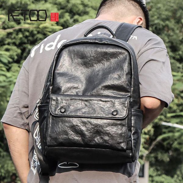 backpack aetoo first layer cowhide backpack, travel breathable men's computer bag
backpack aetoo first layer cowhide backpack, travel breathable men's computer bag