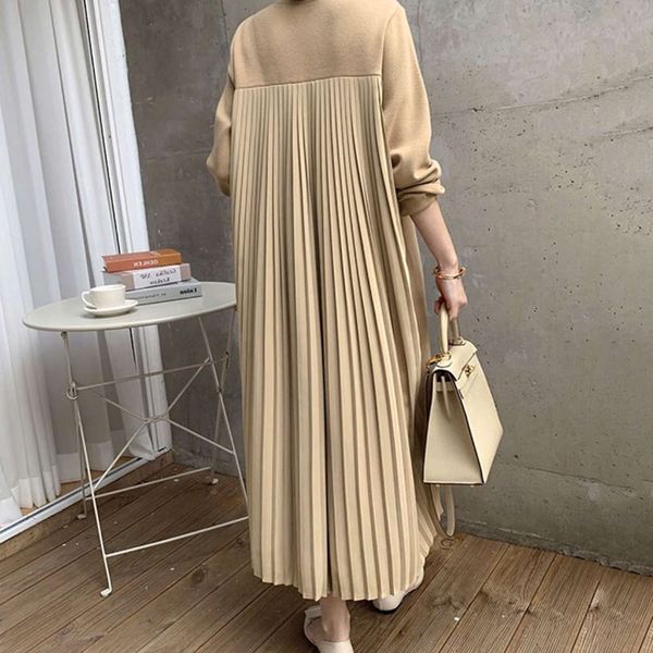 2021korean chic autumn french patchwork pleated loose round neck long sleeve plush sweater dress, Black;gray
2021korean chic autumn french patchwork pleated loose round neck long sleeve plush sweater dress, Black;gray