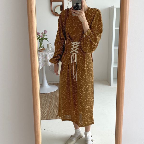 fancy spring print polka dot loose the-neck lace up sweet casual pretty girls dress fresh romantic long sleeves cloth j5ae, White
fancy spring print polka dot loose the-neck lace up sweet casual pretty girls dress fresh romantic long sleeves cloth j5ae, White
