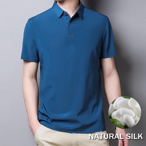 men's polos 90.2% natural silk 9.8% shirt men short sleeves casual slim fit with three buttons summer tees 2021, White;black
men's polos 90.2% natural silk 9.8% shirt men short sleeves casual slim fit with three buttons summer tees 2021, White;black